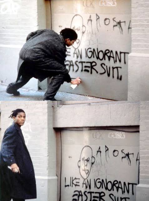 A photograph accompanying the poem These Punks Keep Painting on the Walls